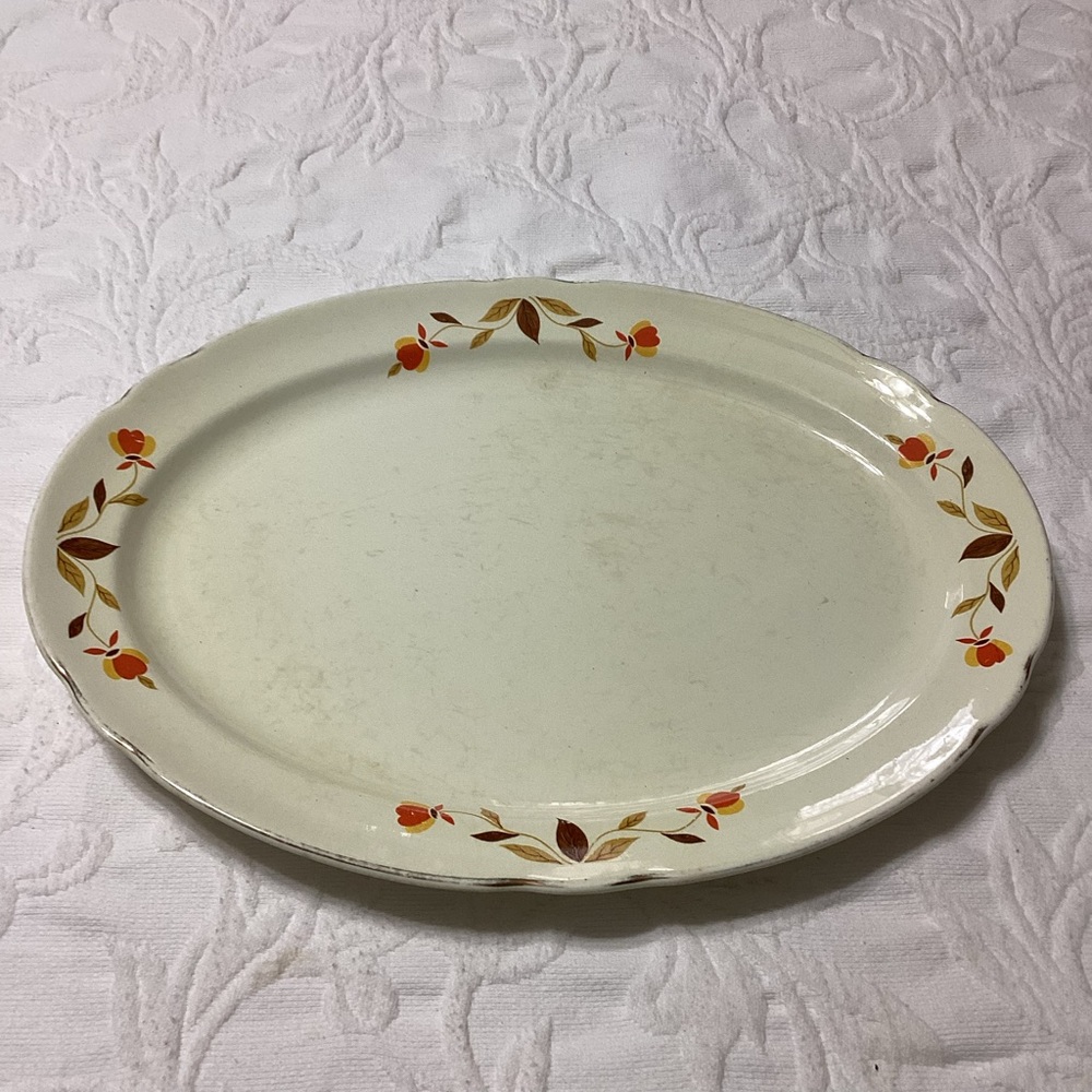 Hall’s Superior Autumn Jewel Leaf 13.5 Oval Platter